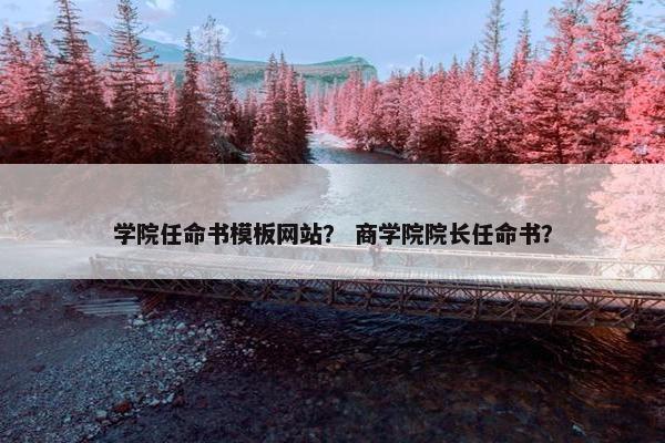 学院任命书模板网站？ 商学院院长任命书？