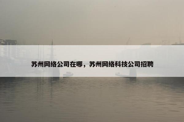 苏州网络公司在哪，苏州网络科技公司招聘