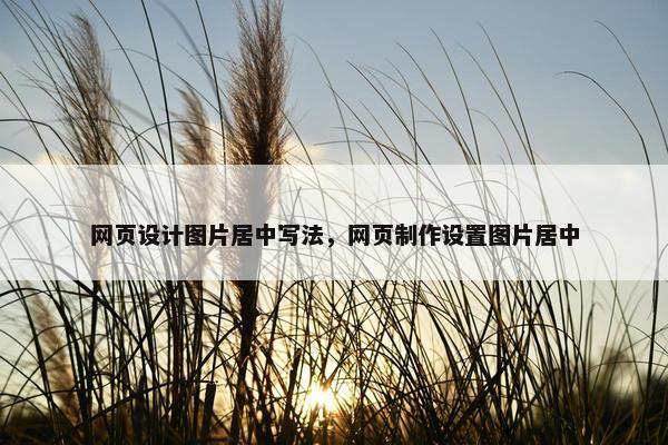 网页设计图片居中写法，网页制作设置图片居中