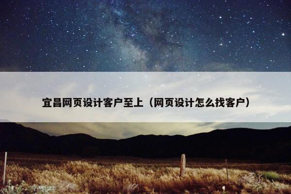 宜昌网页设计客户至上（网页设计怎么找客户）