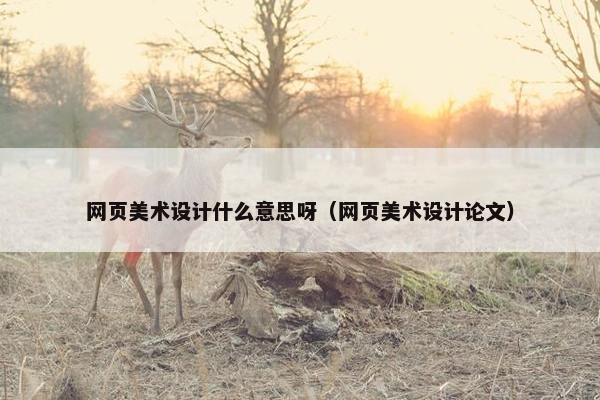 网页美术设计什么意思呀（网页美术设计论文）