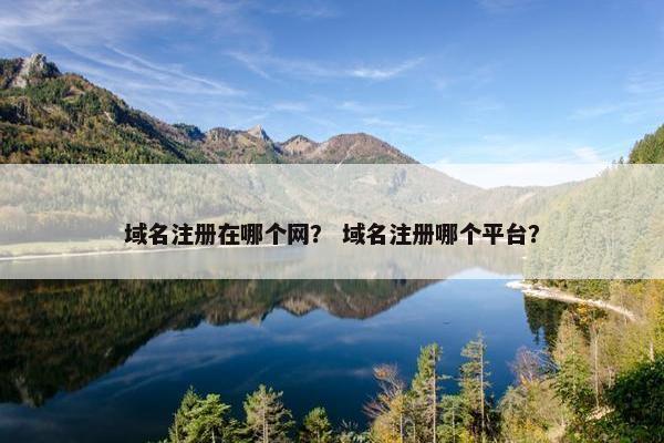 域名注册在哪个网？ 域名注册哪个平台？
