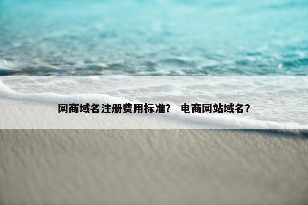 网商域名注册费用标准？ 电商网站域名？