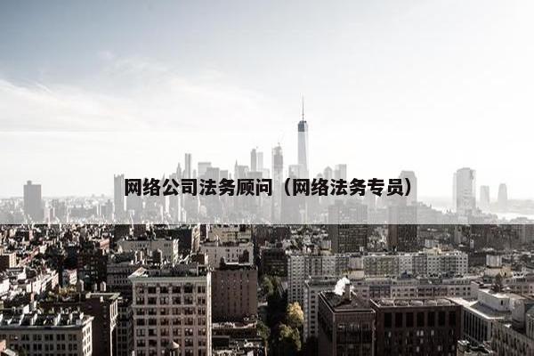 网络公司法务顾问（网络法务专员）