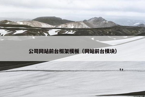 公司网站前台框架模板（网站前台模块）