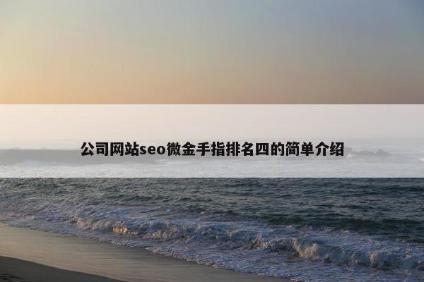 公司网站seo微金手指排名四的简单介绍