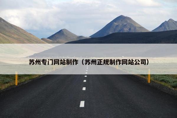 苏州专门网站制作（苏州正规制作网站公司）