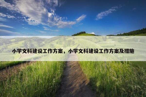 小学文科建设工作方案，小学文科建设工作方案及措施