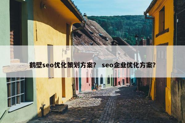 鹤壁seo优化策划方案？ seo企业优化方案？