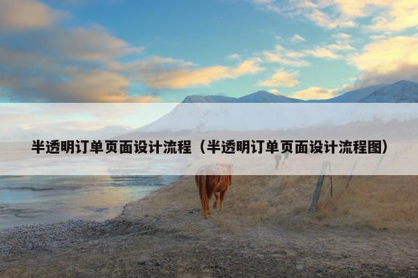 半透明订单页面设计流程（半透明订单页面设计流程图）