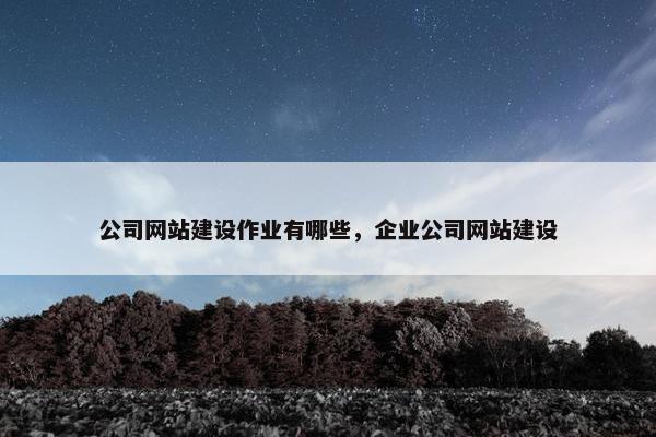 公司网站建设作业有哪些，企业公司网站建设