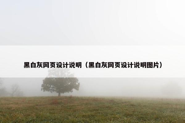 黑白灰网页设计说明（黑白灰网页设计说明图片）