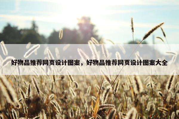 好物品推荐网页设计图案，好物品推荐网页设计图案大全