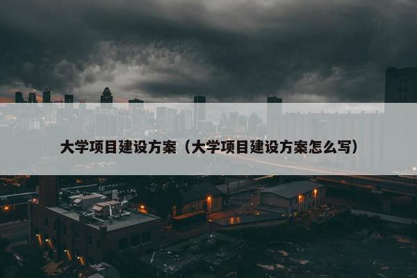 大学项目建设方案（大学项目建设方案怎么写）