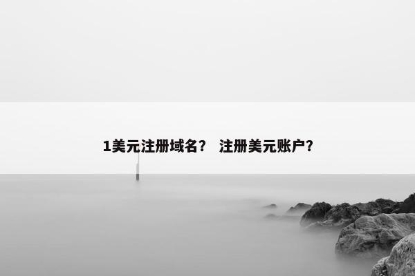 1美元注册域名？ 注册美元账户？