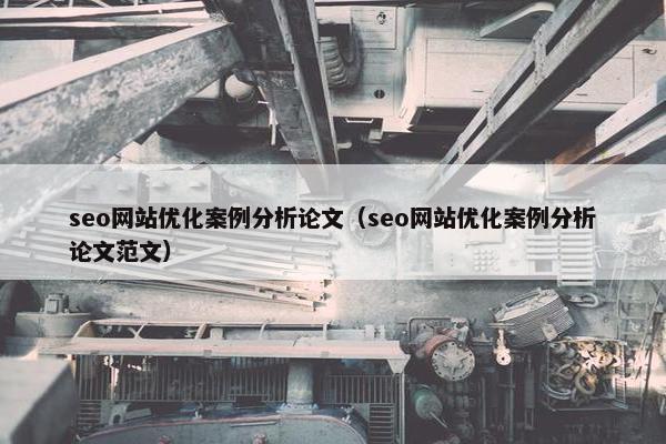 seo网站优化案例分析论文（seo网站优化案例分析论文范文）