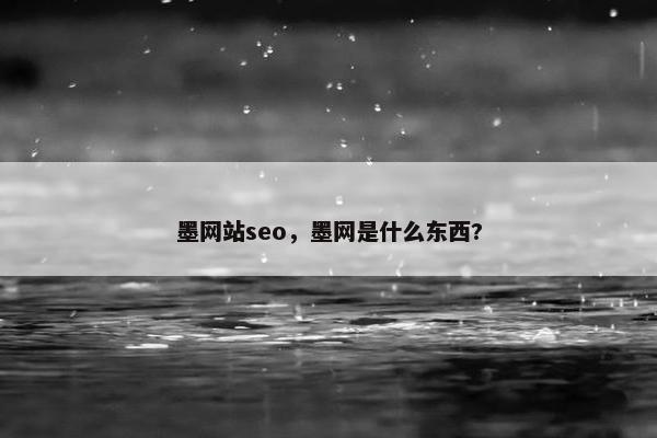 墨网站seo，墨网是什么东西?
