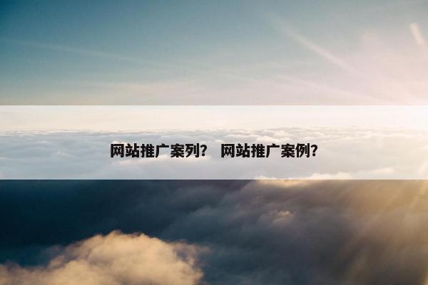 网站推广案列？ 网站推广案例？