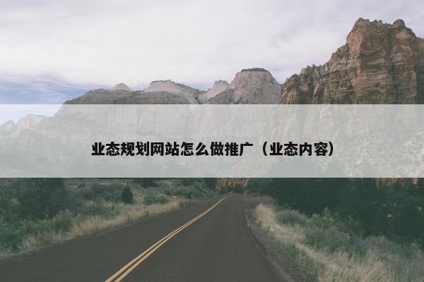 业态规划网站怎么做推广（业态内容）
