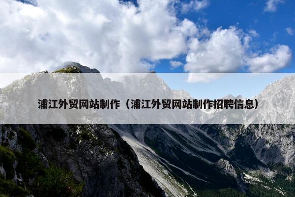 浦江外贸网站制作（浦江外贸网站制作招聘信息）