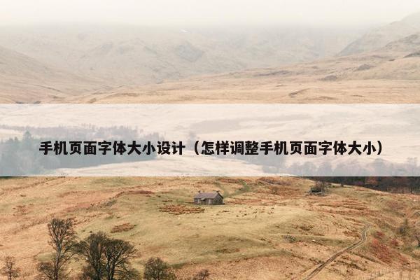 手机页面字体大小设计（怎样调整手机页面字体大小）