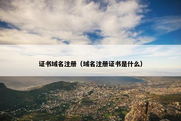 证书域名注册（域名注册证书是什么）