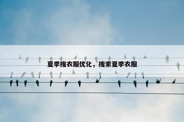 夏季搜衣服优化，搜索夏季衣服
