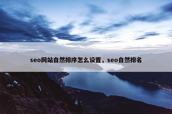 seo网站自然排序怎么设置，seo自然排名