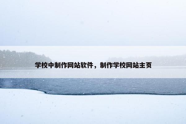 学校中制作网站软件，制作学校网站主页