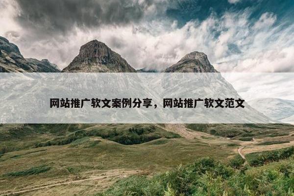 网站推广软文案例分享，网站推广软文范文