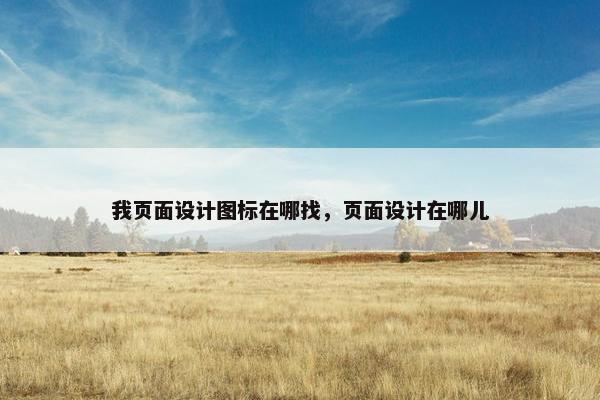 我页面设计图标在哪找，页面设计在哪儿
