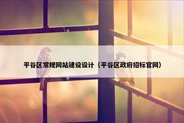 平谷区常规网站建设设计（平谷区政府招标官网）