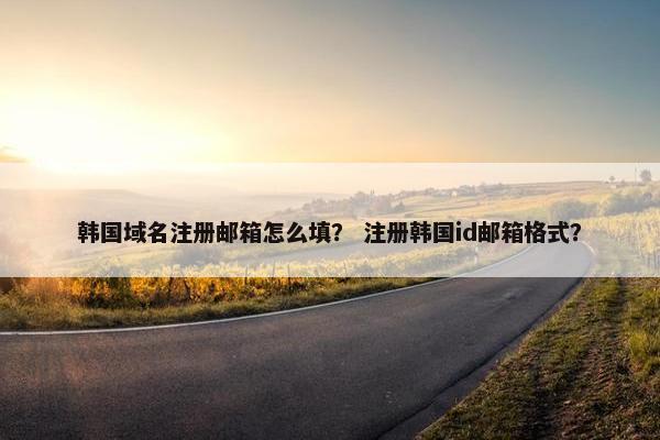 韩国域名注册邮箱怎么填？ 注册韩国id邮箱格式？