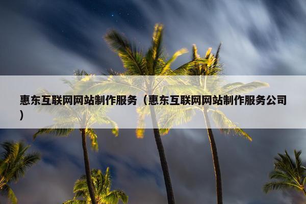 惠东互联网网站制作服务（惠东互联网网站制作服务公司）