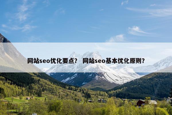网站seo优化要点？ 网站seo基本优化原则？