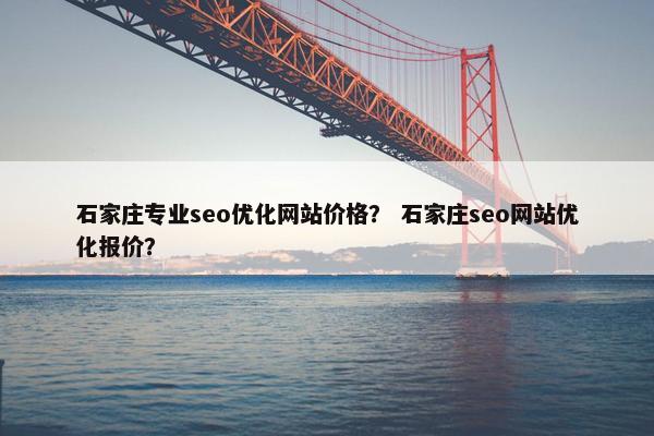 石家庄专业seo优化网站价格？ 石家庄seo网站优化报价？