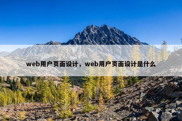 web用户页面设计，web用户页面设计是什么