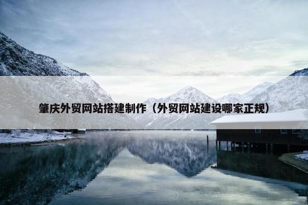 肇庆外贸网站搭建制作（外贸网站建设哪家正规）