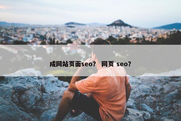 成网站页面seo？ 网页 seo？