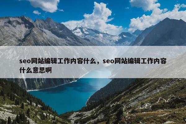 seo网站编辑工作内容什么，seo网站编辑工作内容什么意思啊