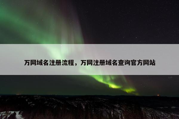 万网域名注册流程，万网注册域名查询官方网站