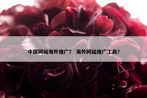 中国网站海外推广？ 海外网站推广工具？