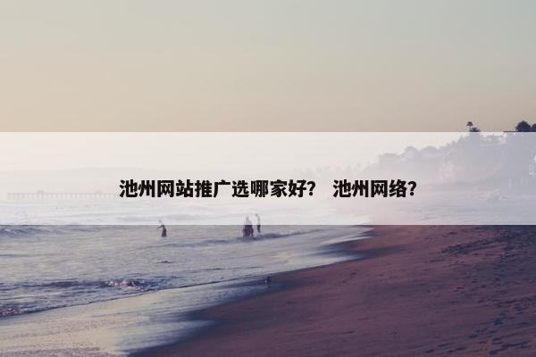 池州网站推广选哪家好？ 池州网络？