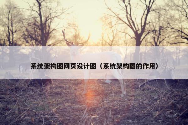系统架构图网页设计图（系统架构图的作用）