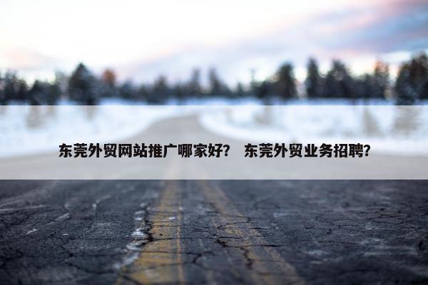 东莞外贸网站推广哪家好？ 东莞外贸业务招聘？