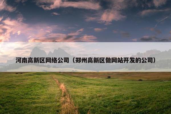 河南高新区网络公司（郑州高新区做网站开发的公司）