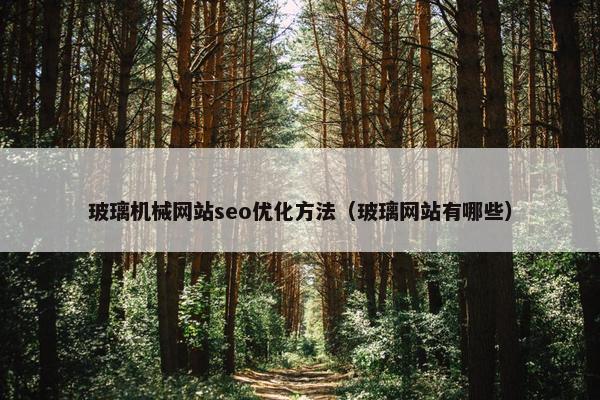 玻璃机械网站seo优化方法（玻璃网站有哪些）