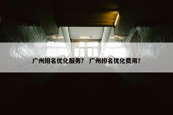 广州排名优化服务？ 广州排名优化费用？