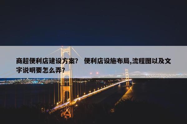 商超便利店建设方案？ 便利店设施布局,流程图以及文字说明要怎么弄？