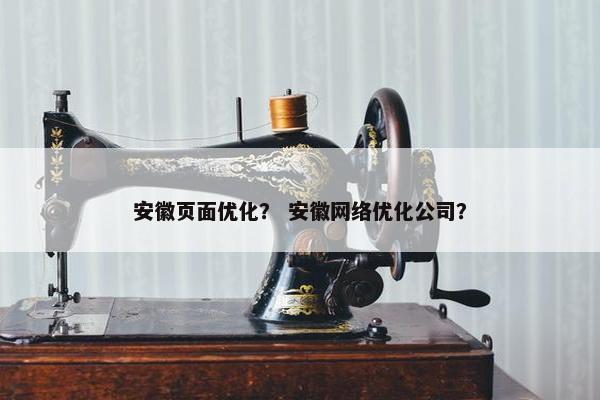 安徽页面优化？ 安徽网络优化公司？
